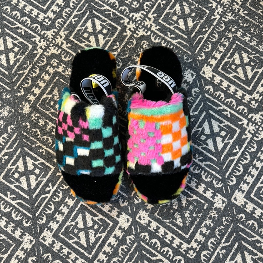 Ugg Colorful Checkered Slippers
